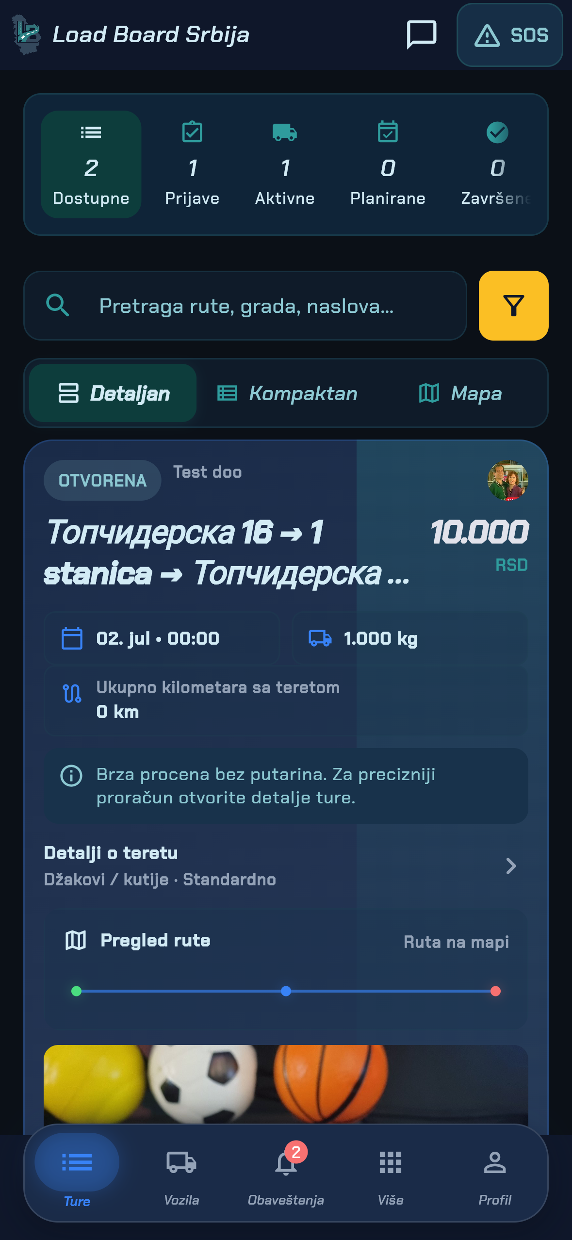 Pregled dostupnih tura