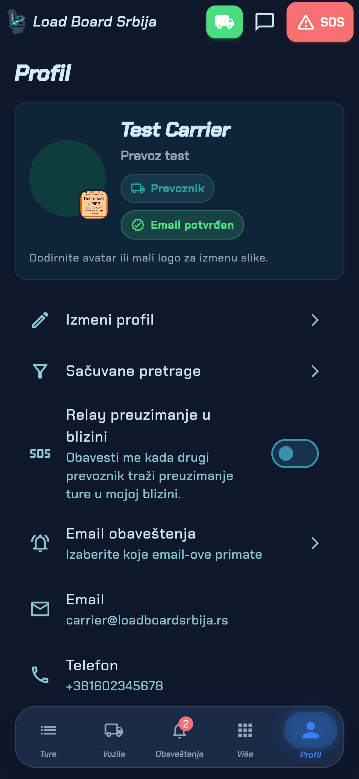 Profil prevoznika